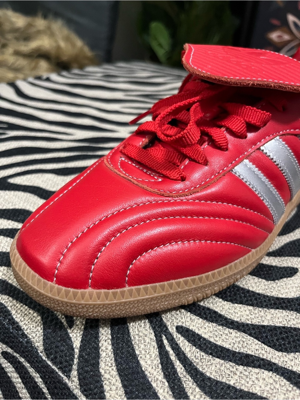 Adidas Women’s Samba Sneakers - Red/Silver - Picture 9 of 10